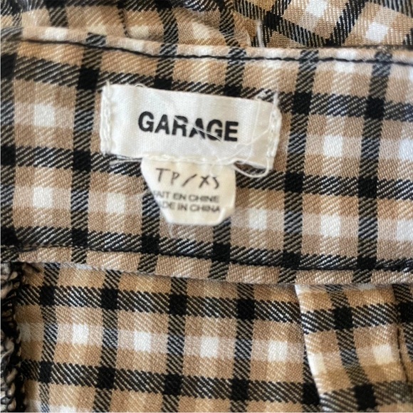 Garage Checkered Mini Skirt in Brown and White - Picture 3 of 3